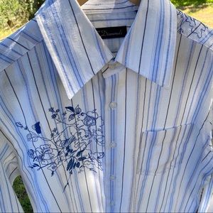 7 Diamonds Embroidered Button Down Shirt